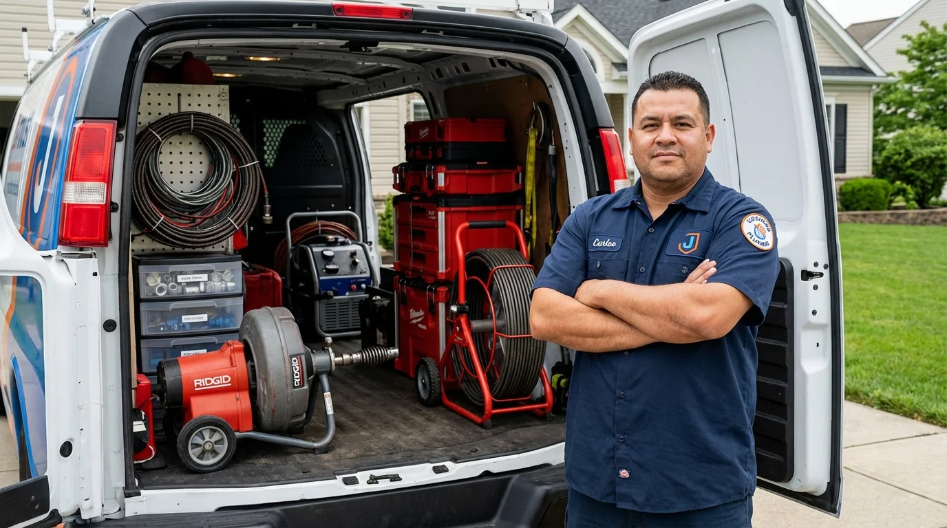 Professional drain cleaning equipment and Johns Plumbing LLC plumber in Cool