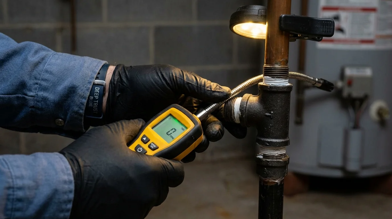 Gas leak detection with electronic sniffer by Johns Plumbing LLC in Cool